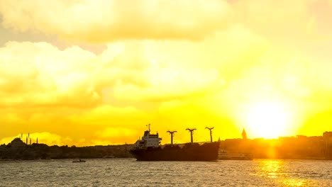 istanbul. sunset in turkey. 4k high quality footage.
