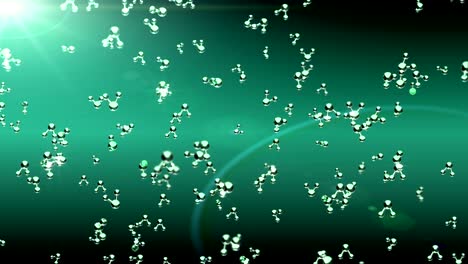 movimiento browniano de las moléculas sin costura. animación de bucle sin costura