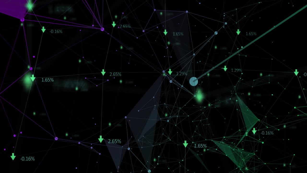 Network of connections against black background