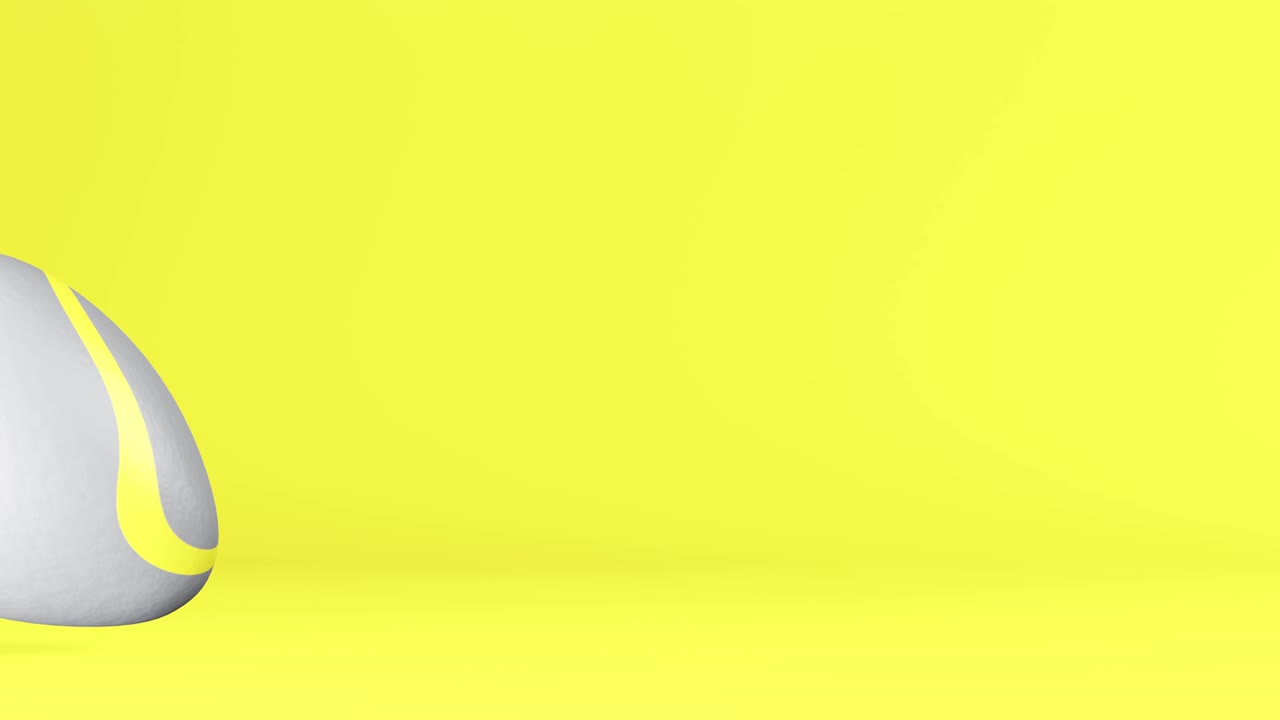 Rolling Easter egg in trendy colors 2021 Illuminating and Ultimate gray, copy space. Looped 3D render