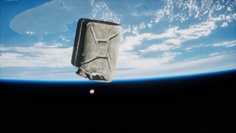 metal-vintage-and-dirty-jerrycan-on-Earth-orbit