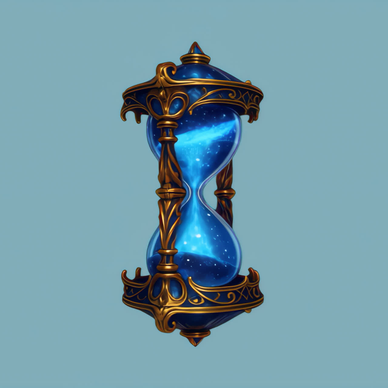 Celestial Hourglass with Galaxy Design