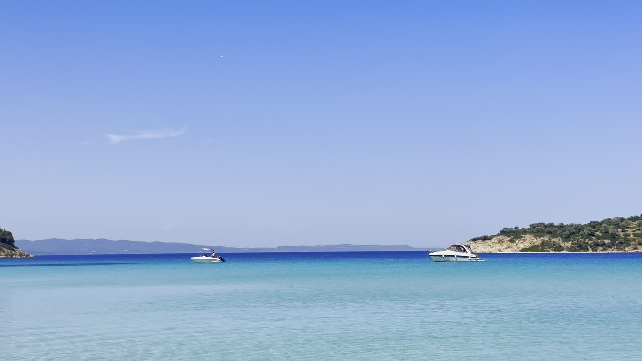 Clean blue flag beaches of Halkidiki Peninsula, Greece