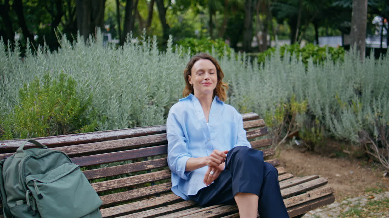 Mom kid resting park spending time together closeup. Small child running away