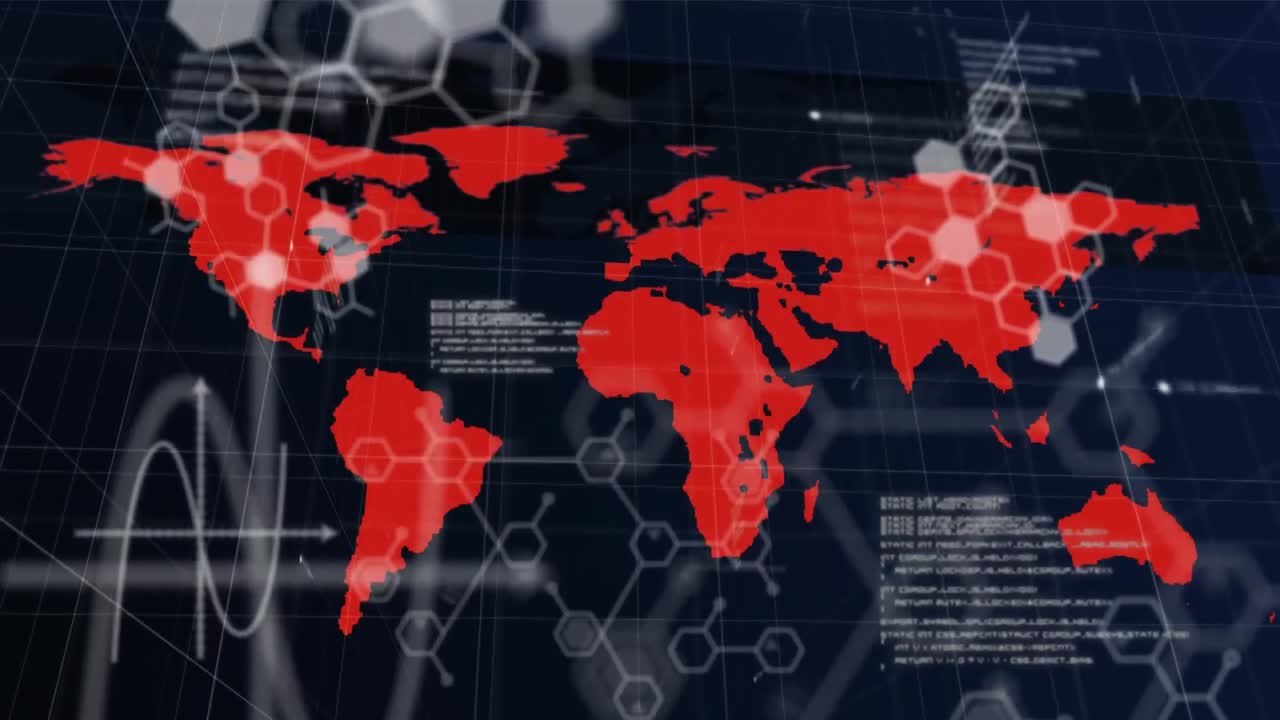 procesamiento de datos contra el mapa del mundo