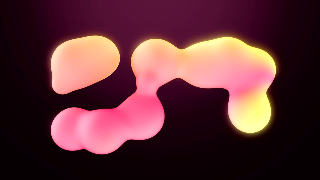 Abstract 3d animation of flowing pastel spheres on dark background. loop