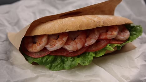 shrimp ciabatta sandwich