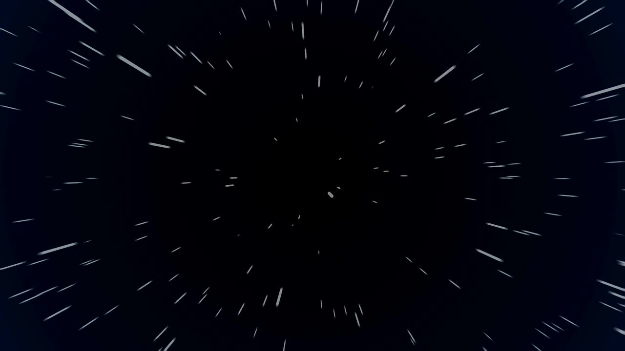 vuelo de estrellas en el espacio video 4k. concepto de viaje en el tiempo hipersalto en el espacio con estrellas