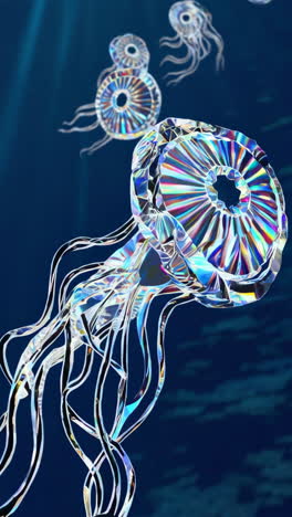 crystal jellyfish underwater