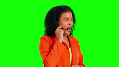 green screen, customer service communication