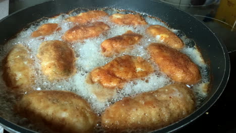 frying chicken devolay in a lot of oil