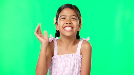 Face,-waving-and-girl-greeting