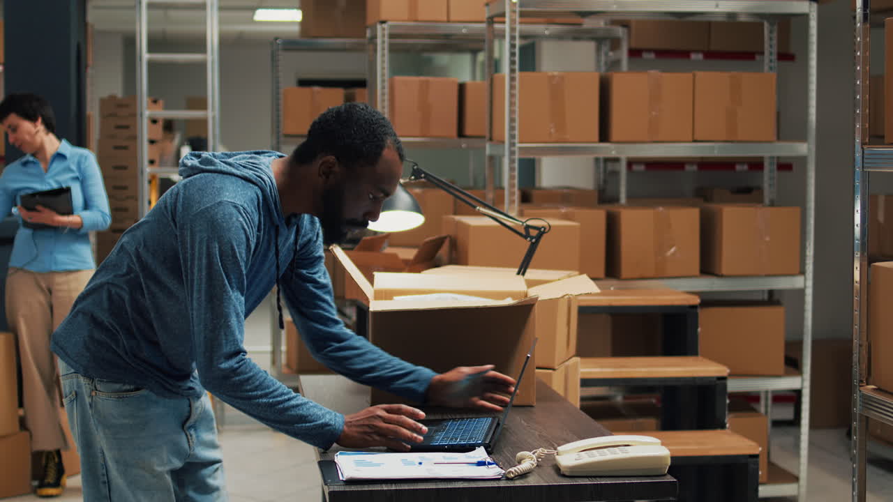 Warehouse Workers Preparing Orders for Shipping