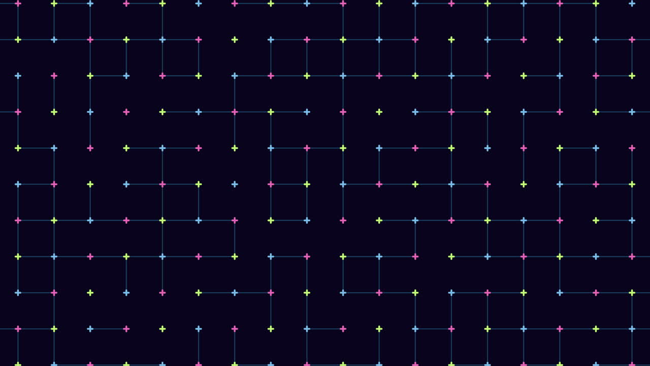 무지개는 연결된 선으로 기하학적 패턴을 교차합니다.