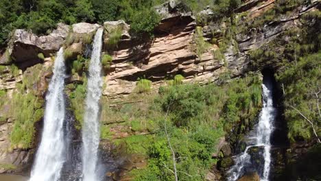 a unique waterfall, in a place called la pajcha de postrervalle, located at the valleys of santa cruz, bolivia, beautiful place to visit, the entrance is free and you can camp there