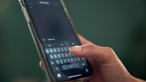 typing a message on a smartphone