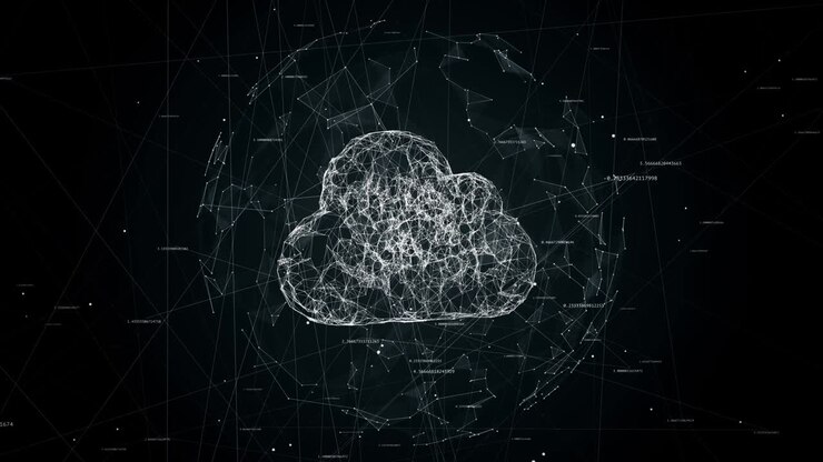cloud computing, tech animation of cloud symbol