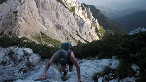 hiking through the julian alps in the triglav national park in slovenia