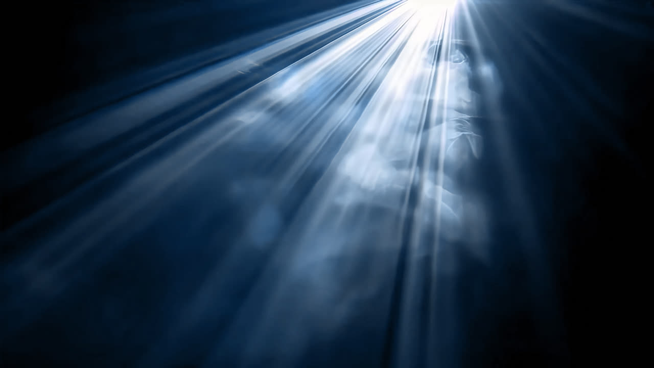 Clouds and sun light effect animated overlay, transparent 4K video, alpha channel, ProRes 4444