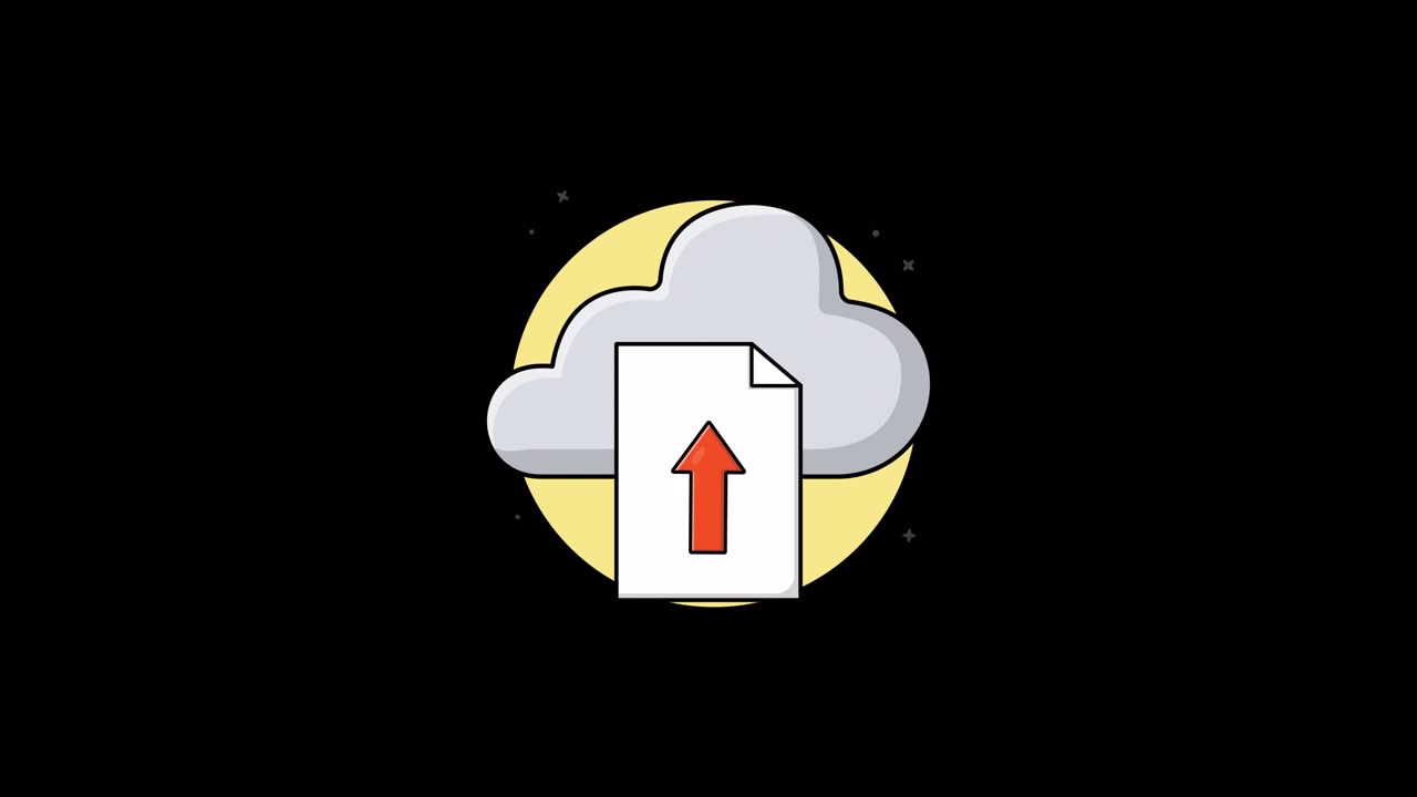 Animated Cloud Uploading Document File Icon