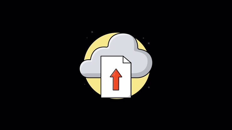 Animated Cloud Uploading Document File Icon