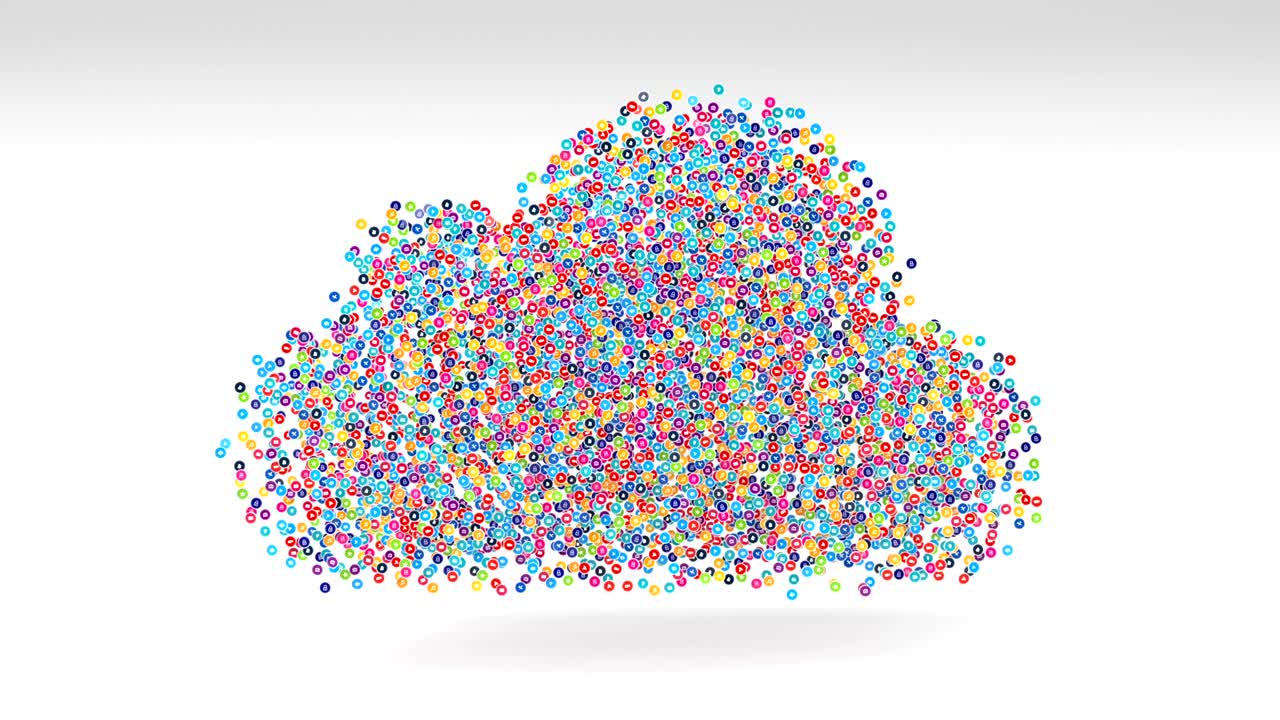 signo en la nube que consta de iconos de contenido multimedia de internet