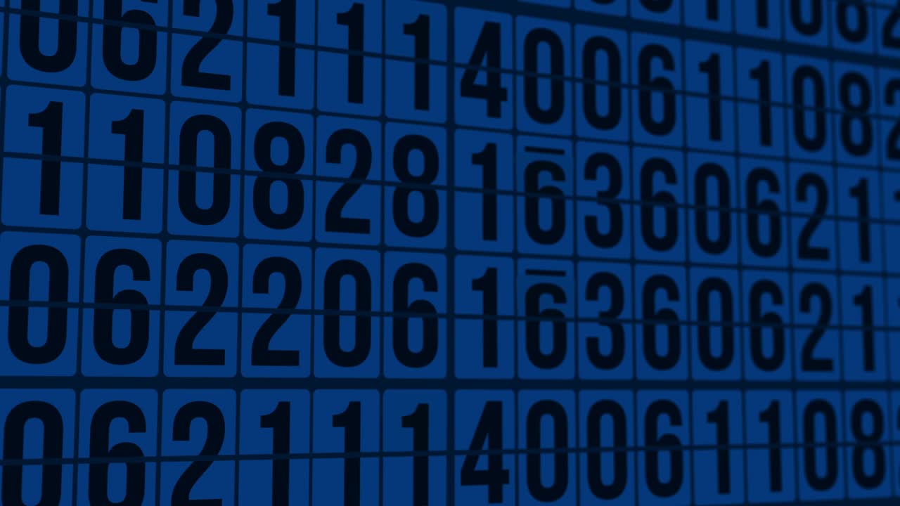 números aleatorios en la pantalla azul oscuro