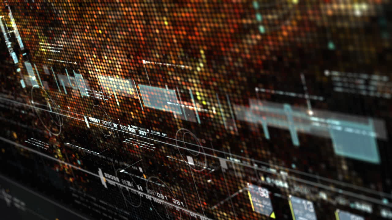 Futuristic holographic data sequence simulation of artificial neural networks intelligence analysis head up display background