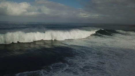 drone shot of the ocean of madeira