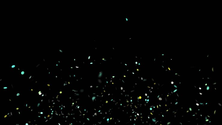 ダイナミックなコンフェッティ爆発 - お休みのプロジェクトのためのフェスティバル4kアニメーション! スタイリッシュな黒い背景に輝きと喜びの巻でカラフルなパーティーコンフェッティーをカスケード