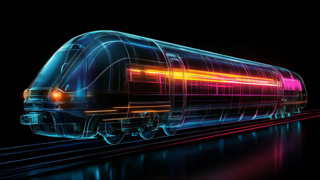 High-Speed Train Through a Tunnel - Abstract Light Trails