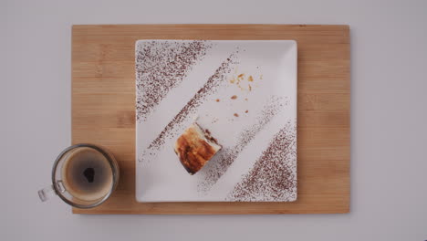 slice of tiramisu with espresso