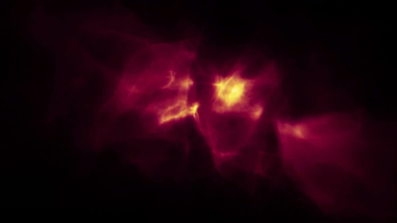 Animazione di punti luce su sfondo nero