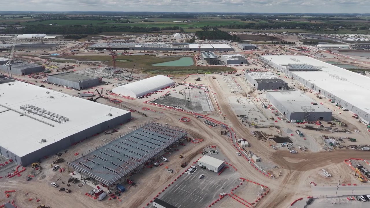 The Vantage Data Center, a massive $15-billion artificial intelligence campus under construction in Port Washington, Wisconsin.