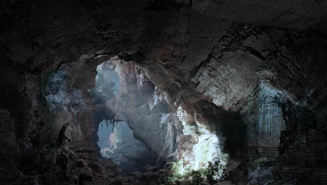 a dark cave entrance