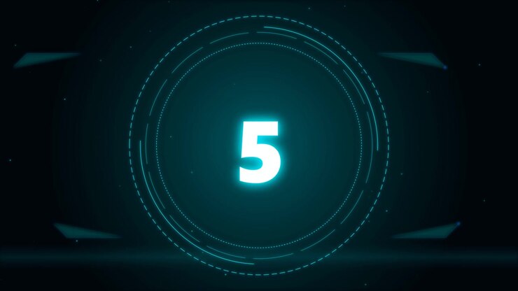 Digital Countdown Timer with Futuristic HUD Interface