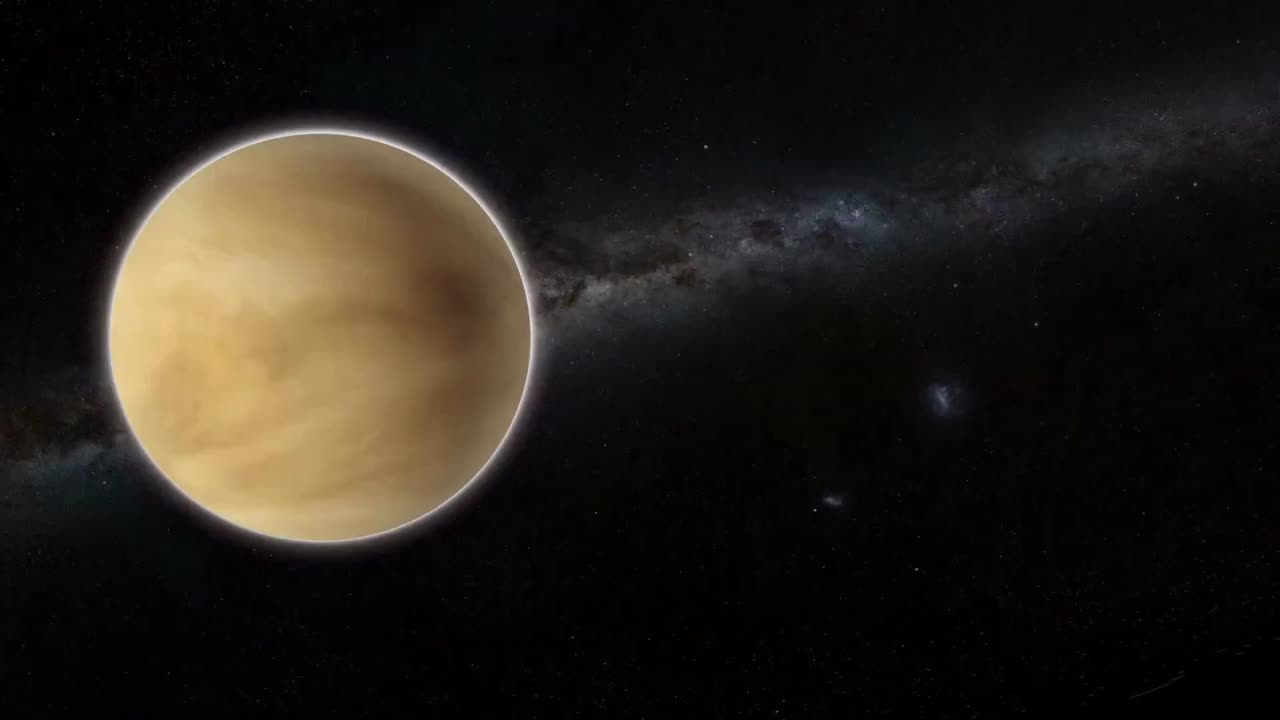 Venus orbiting in solar system space.