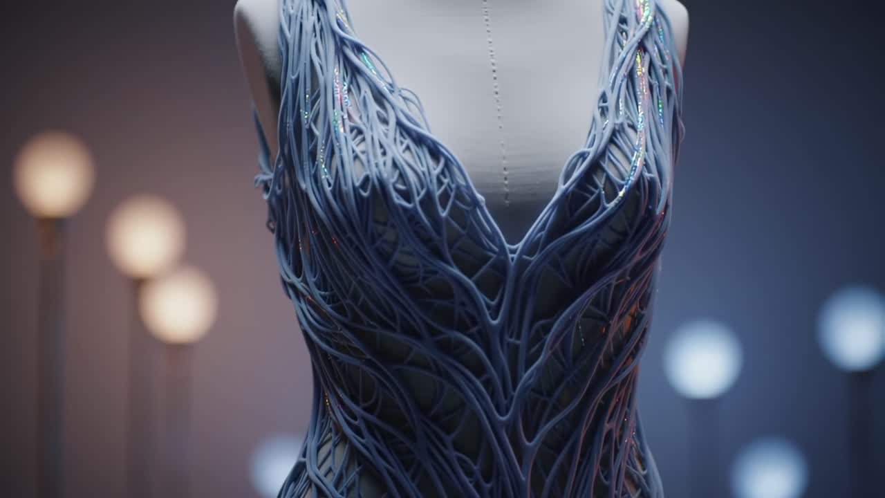 A Stunning Close-Up of a Fashion Design Featuring Intricate Textures and Patterns, Showcasing the Elegance and Artistry in Modern Apparel Craftsmanship