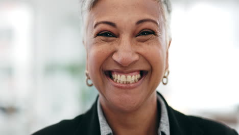 Senior-woman,-ceo-closeup-and-laughing-face