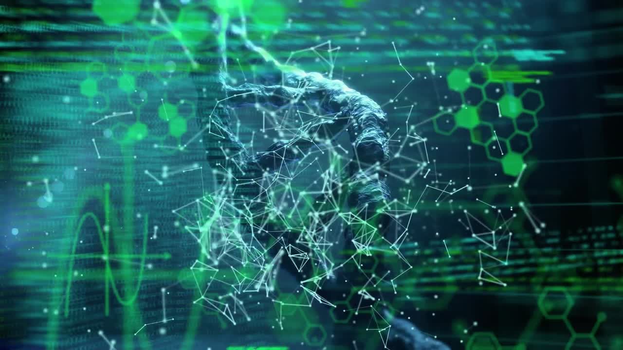 Animation of data processing over dna strand