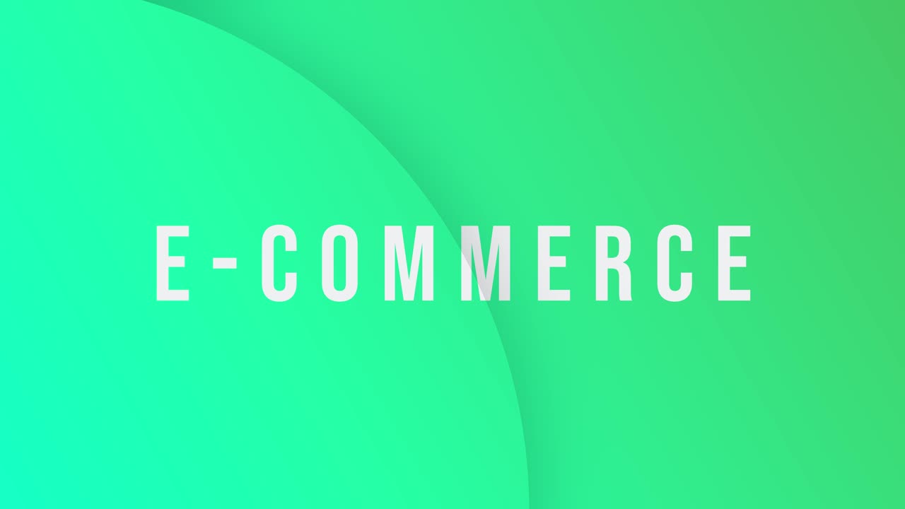 E commerce retail animation text on a green backdrop
