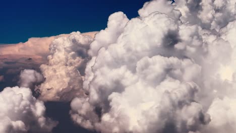 high altitude sight of cotton clouds formation, rare sight