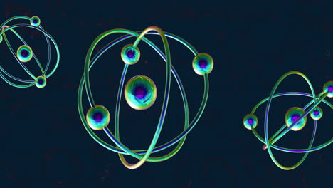 Animation-of-molecules-moving-on-black-background