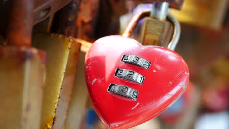 hanging pink heart shape padlock ,