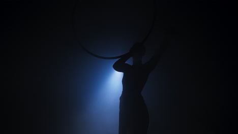 aerial hoop performance silhouette