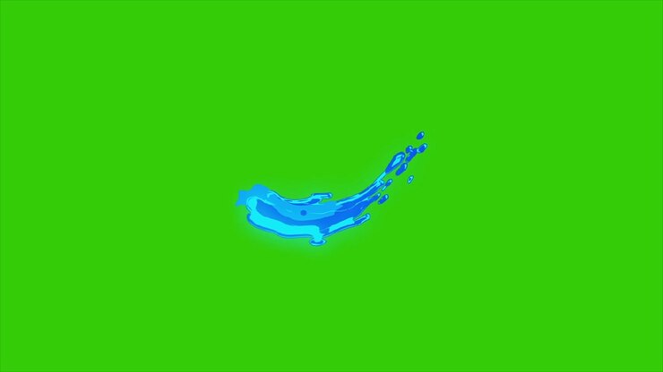 Looping water element Handdrawn on a green screen. 4K quality