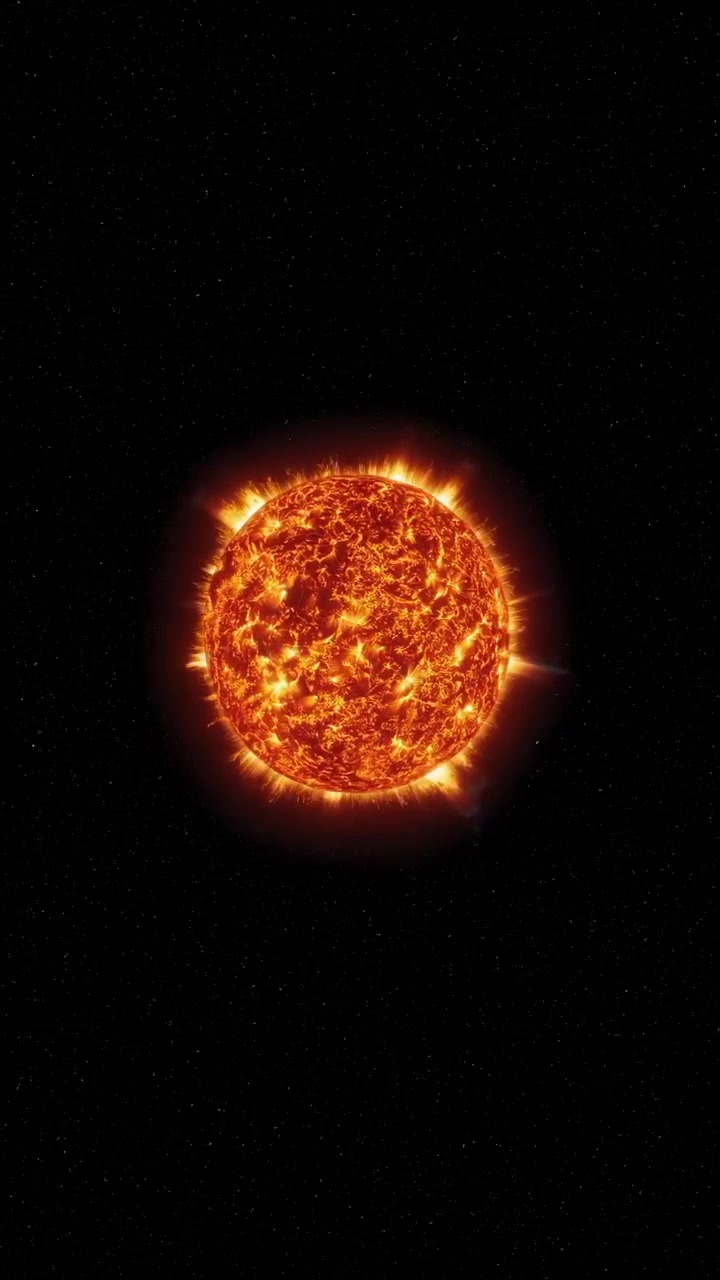 Filmisk animation af solen, der roterer i det dybe rum