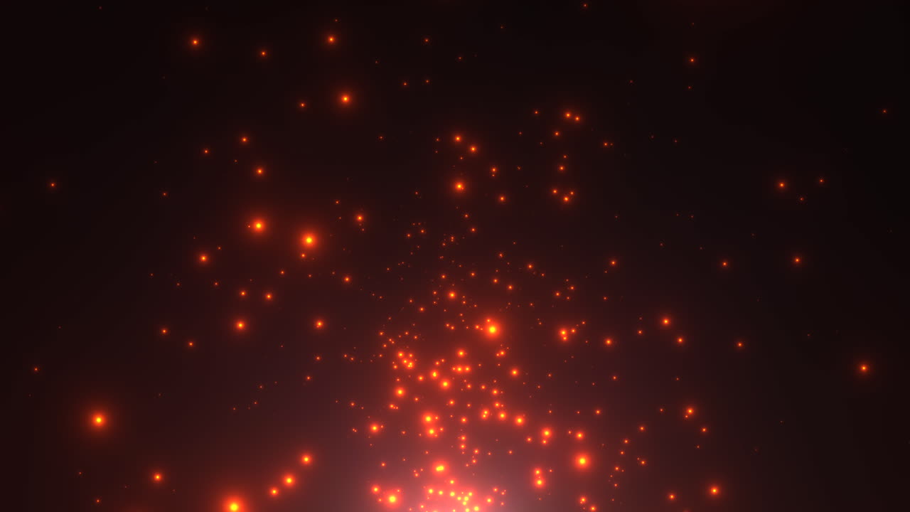 Flying red stars and glitters in dark galaxy