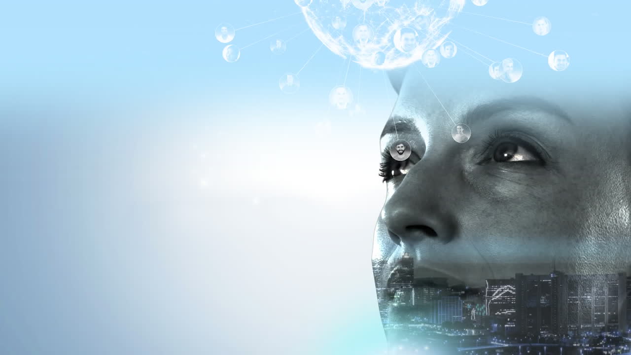 girando el globo con datos y red de conexión