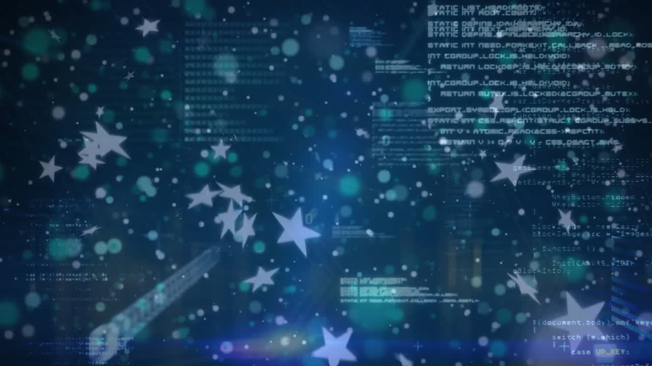 데이터 처리 및 스 위에 떨어지는 별의 애니메이션